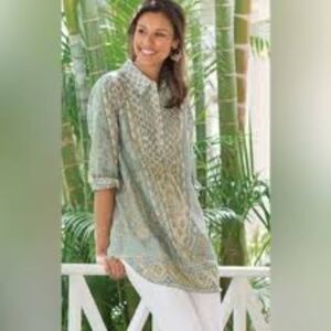 Soft Surroundings PXL Paisley Tabitha Tunic Blouse Petite XL
